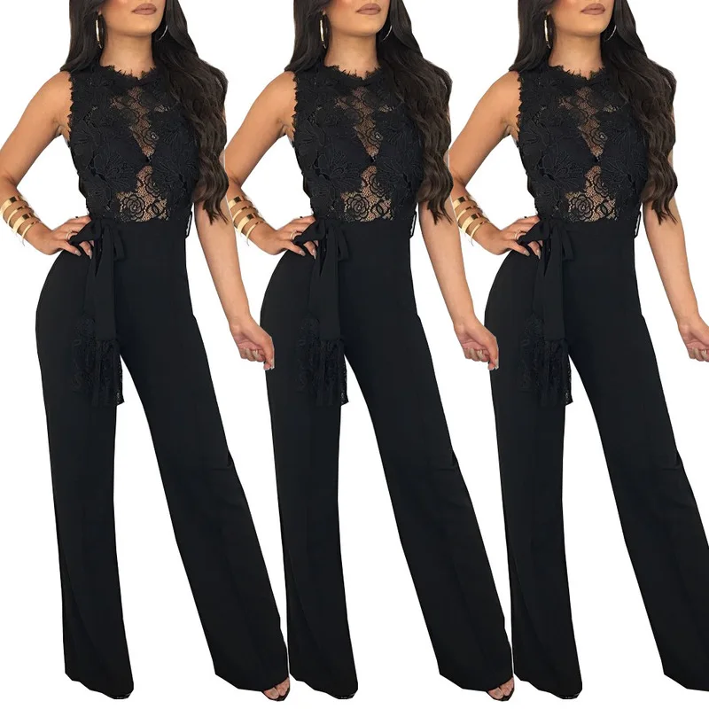 Женский элегантный комбинезон женский сексуальный летний с кружевной