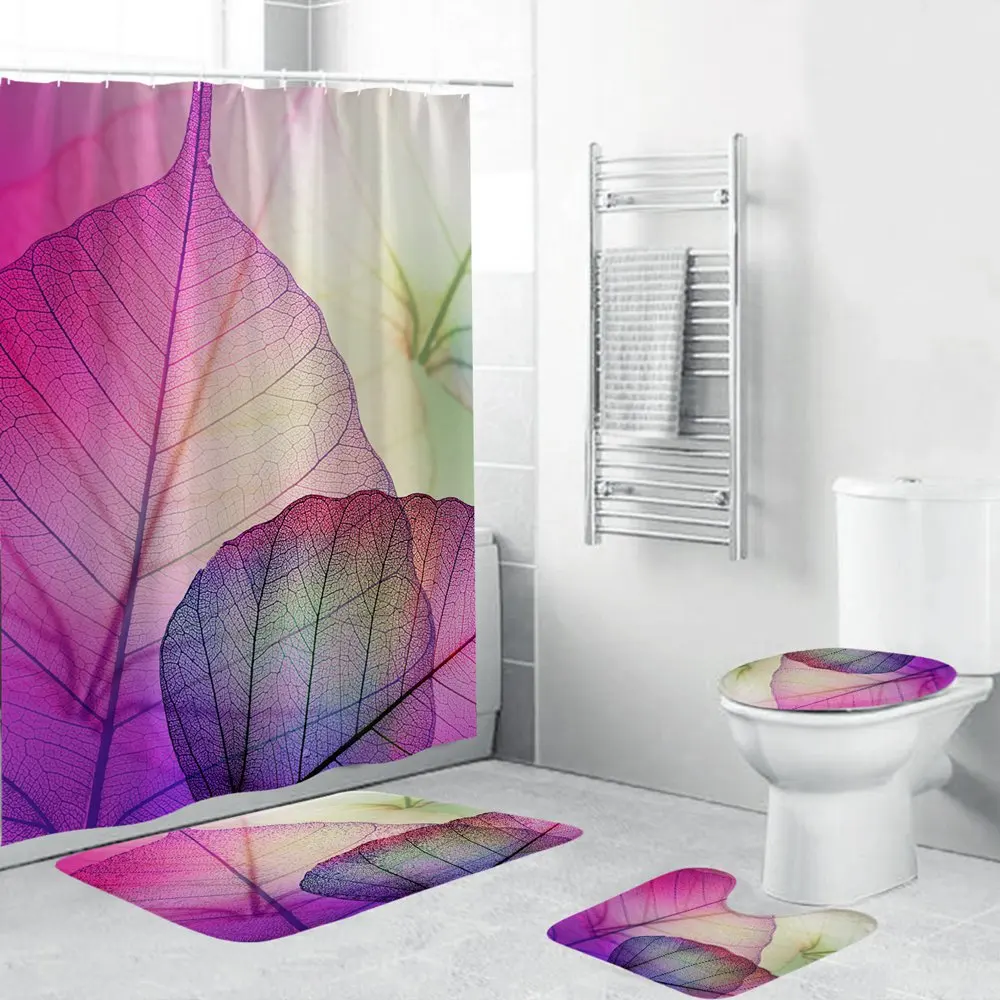 Набор для ванной Dafield с занавеской душа и ковриками набор декоративными цветами