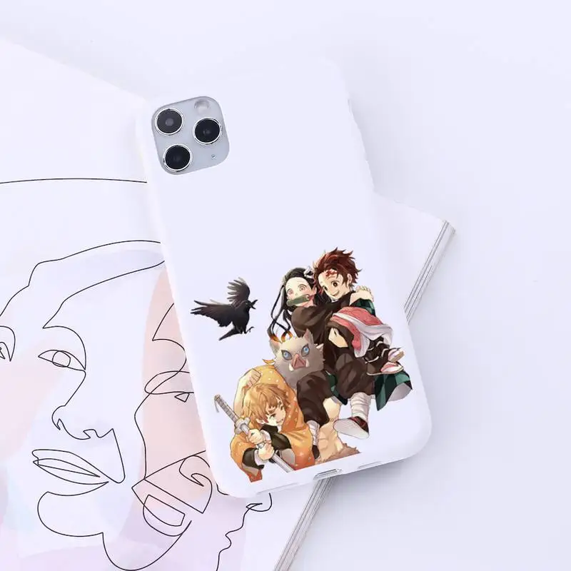 

Demon Slayer Japan anime Phone Case Candy Color for iPhone 6 7 8 11 12 s mini pro X XS XR MAX Plus