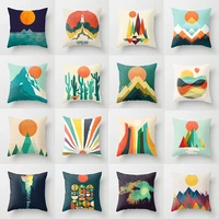 abstract oil painting landscape throw pillow case mountain sofa car pillow cushion cover pillowcase office home bedroom decor