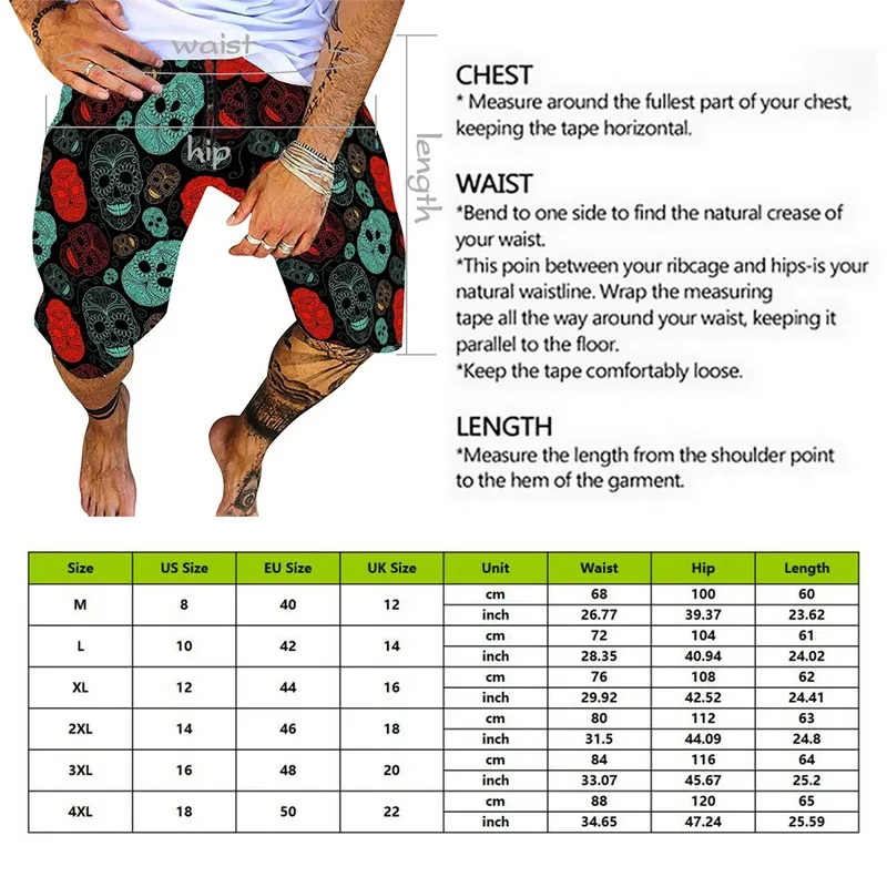

Men's Pants 2021 Summer New Casual All-match Loose Print Stitching Pockets Straight Elastic Waist Thin Shorts Beach For Men
