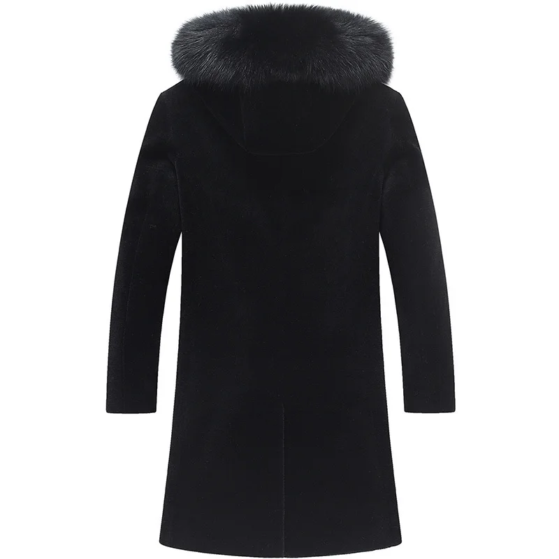 

Winter Jacket Men Real Fox Collar Sheep Shearling Fur Coat Warm Wool Jackets Plus Size Veste Homme 8061 MY1240