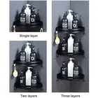 3-уровневая полка для ванной комнаты, полка для душа, угловые полки, настенный, без сверления, алюминиевый держатель для туалетного шампуня, кухонный Органайзер