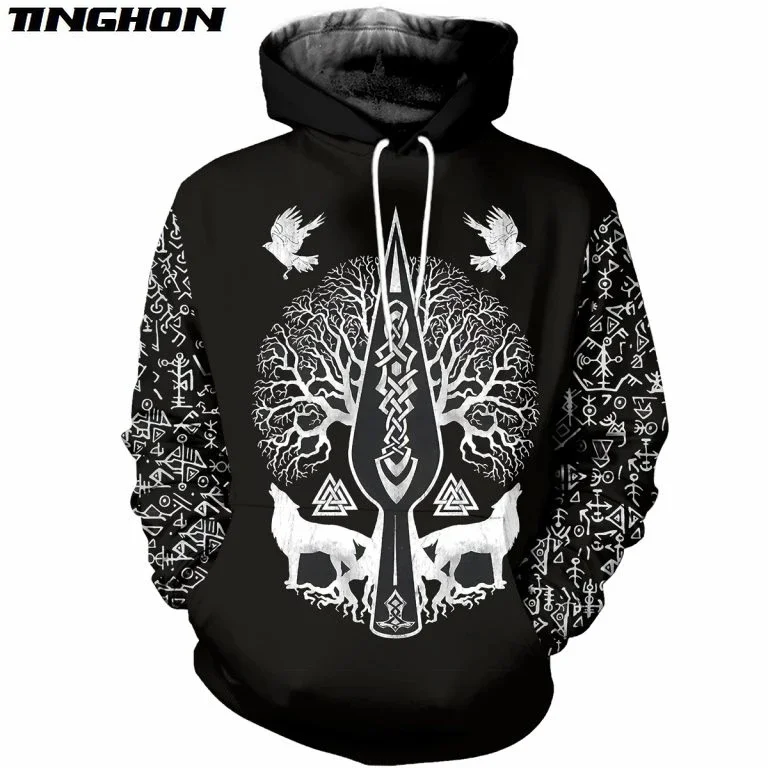 

XS-7XL рубашки с 3D Принтом Татуировки викингов, футболки с 3D принтом, толстовка с капюшоном/Свитшот/мужская женская с татуировкой орла и крестом 14