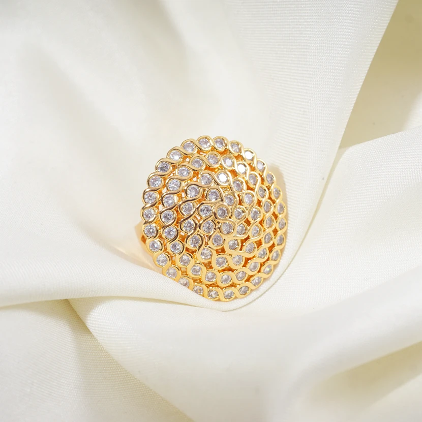 Женские большие кольца с золотым наполнителем модные стразы ювелирное изделие