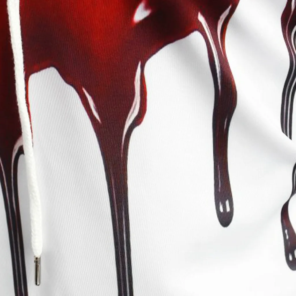

Nice Pop Halloween Women Men Couples Blood Print Long Sleeve Hoodie Sweatshirt Pullover Fashion Discount Fashion