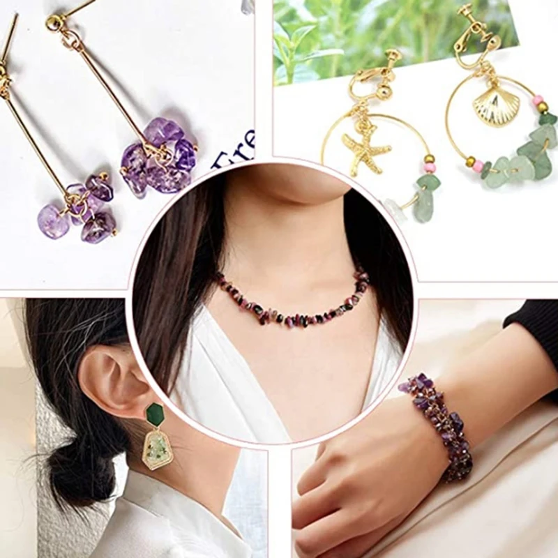 

Natural Stones Making Beads with Faceted Beads String for DIY Necklace Bracelet Earring Jewelry Making Supplies Kit