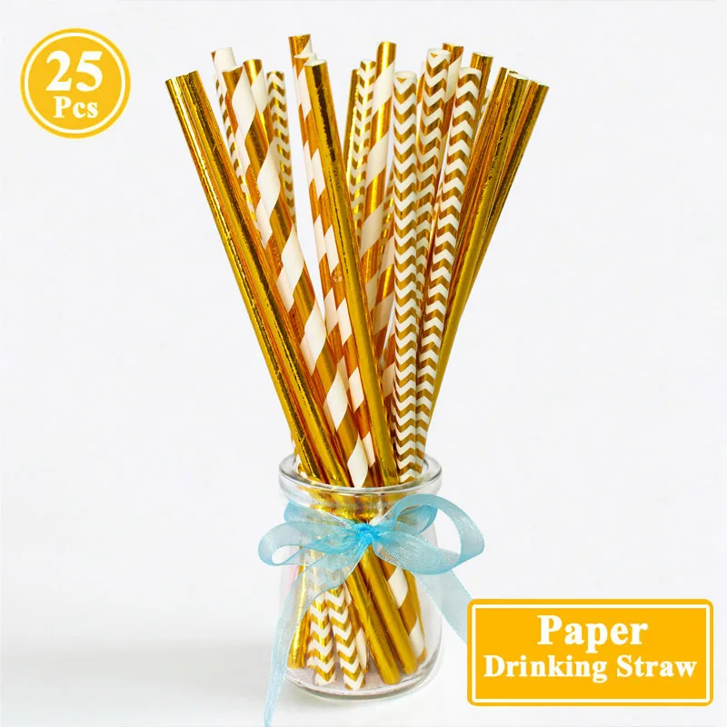 25pcs straw 1-й неоновые Стикеры, мои первые вечерние украшения, детские украшения для маленьких мальчиков и девочек, I AM ONE, 1 год, поставки, единорог, розовое золото - Цвет: 25pcs straw