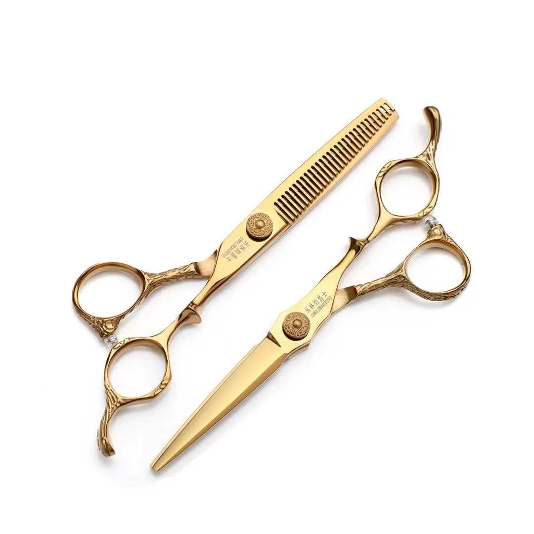 

6 Professional Hair Salon Structure Scissors Set Cutting Barber Haircut Thinning Shear Scissors Hairdressing Hair Tools Scissors