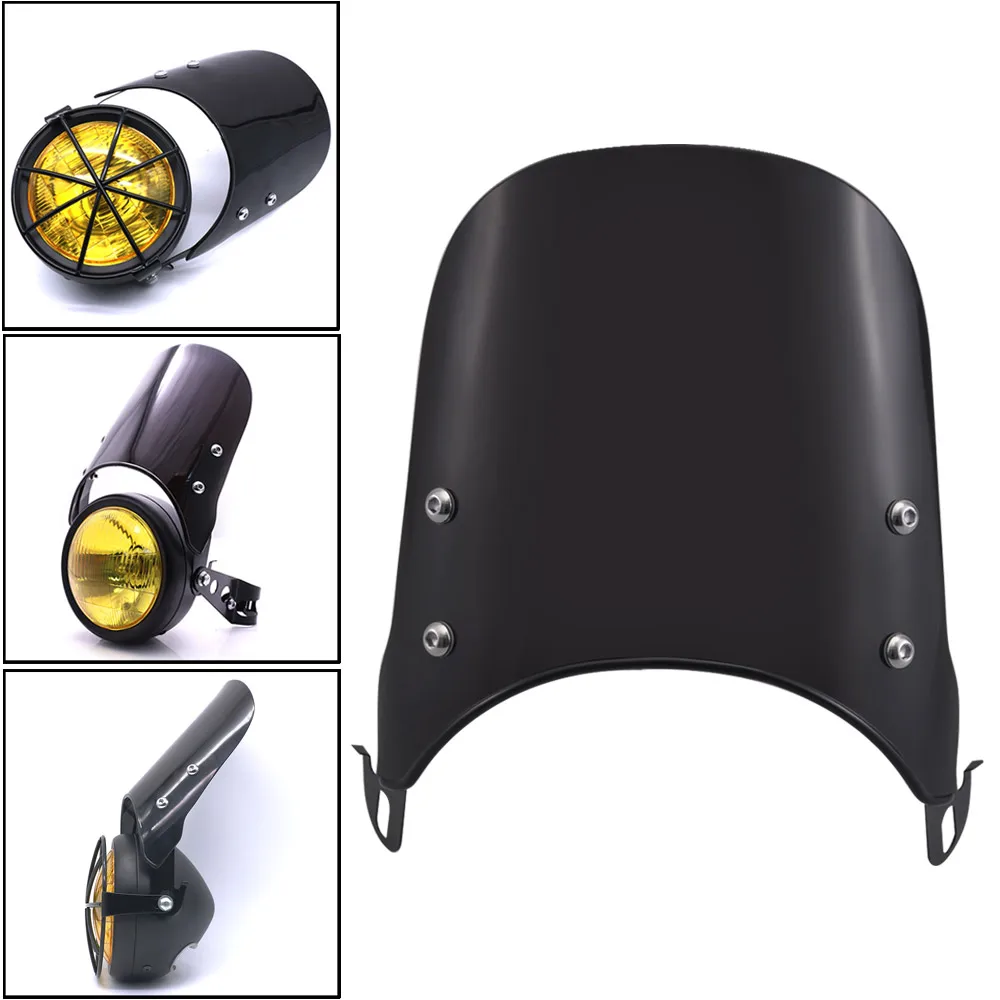 Ветровое стекло для квадрокоптера 5-7 дюймов экран передней фары Yamaha Harley XL XJ Suzuki GSX