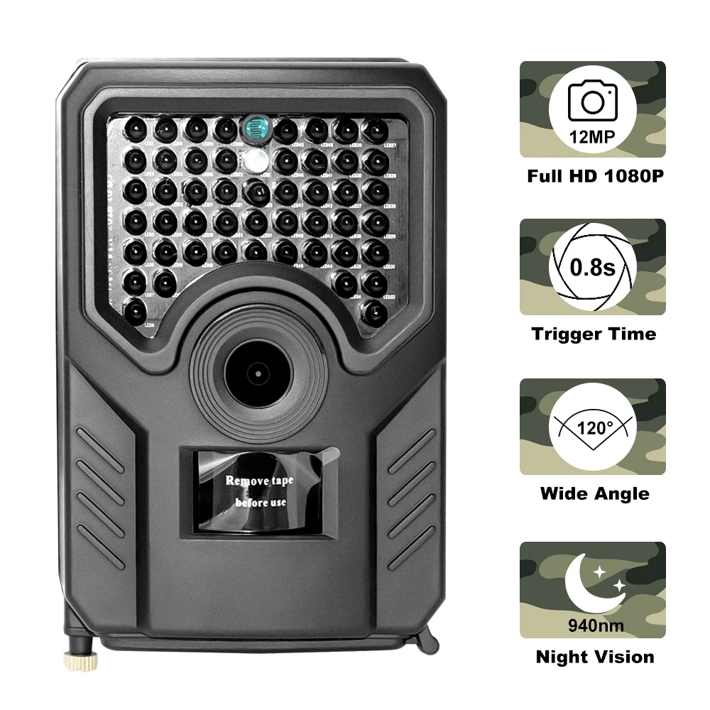 Охотничья камера ночного видения уличная Водонепроницаемая IP56 s 1080P 12MP фото 940NM