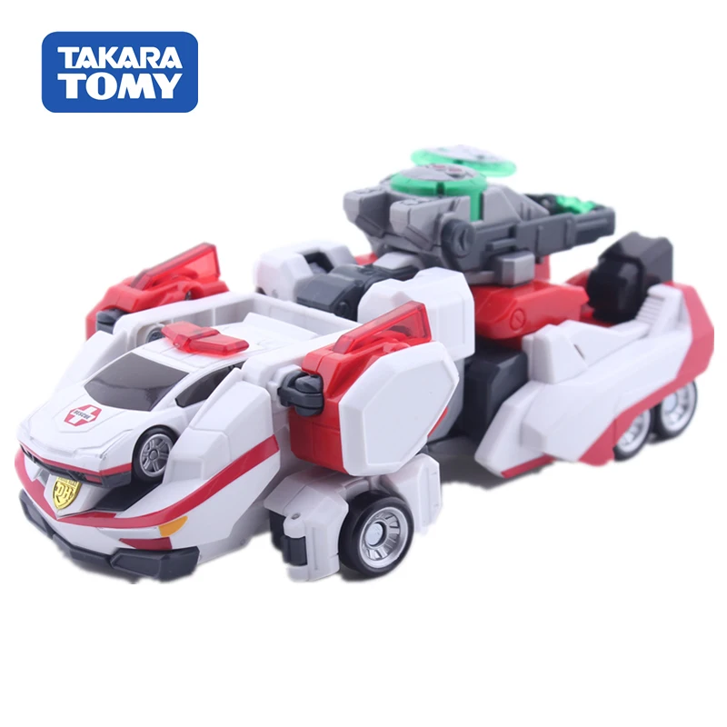 Takara Tomy Tomica экшн фигурка скорость спасение детей подарки куклы игрушки трансформация белый робот 03MK полиция