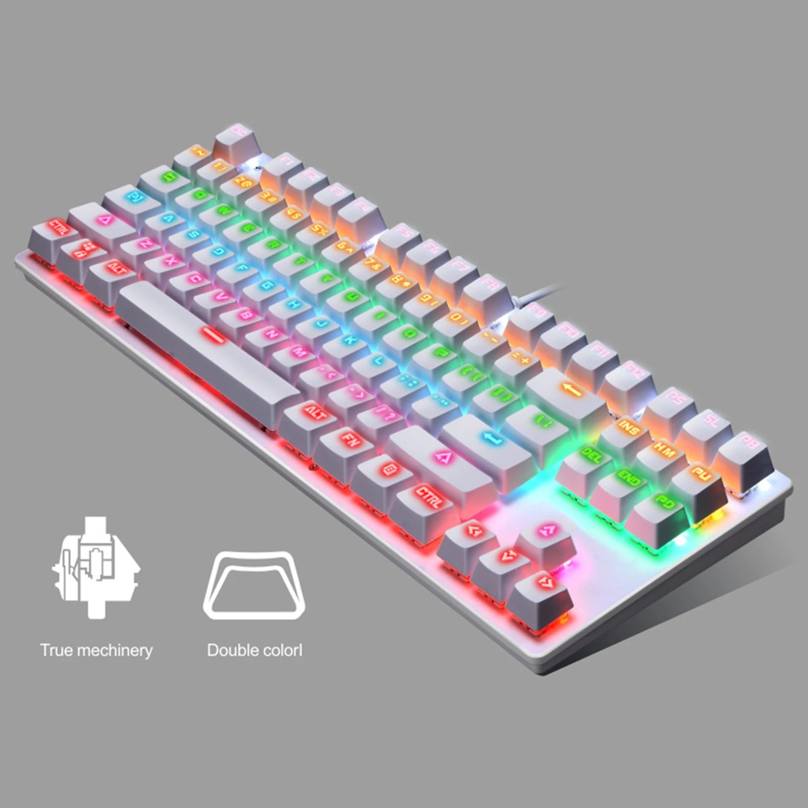 

Gaming Mechanical keyboard K550 87 Keys USB Wired RGB Backlight Blue Mechanical Keyboard Switches