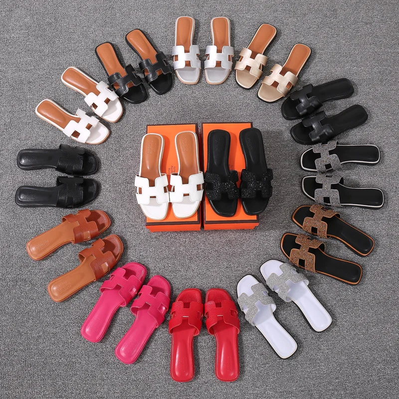 

Casual Sandals Shoes For Women 2021 Famous Designer Brand Slippers Fashion High Quality Flat Ladies Flip Flops Luxury Slides New