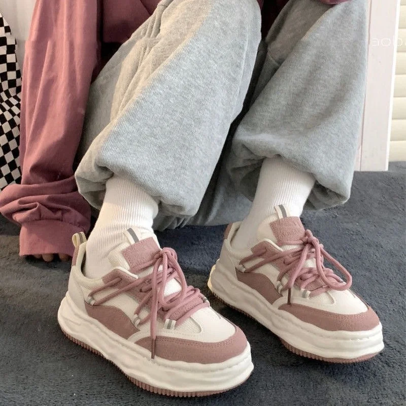 

Women's Sneakers Sports Shoes Kawaii Platform Fashion Casual Harajuku Flats Vulcanized Pink Spring Athletic Dropshipping
