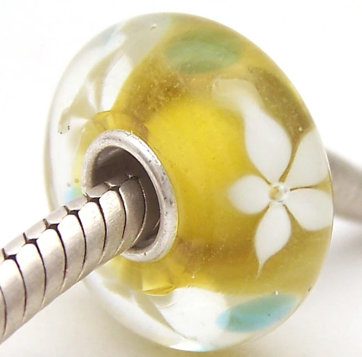 

PJG2952 100% S925 Sterling Silver Beads Murano Glass beads Fit European Charms Bracelet charms diy jewelry Lampwork GlassBeads