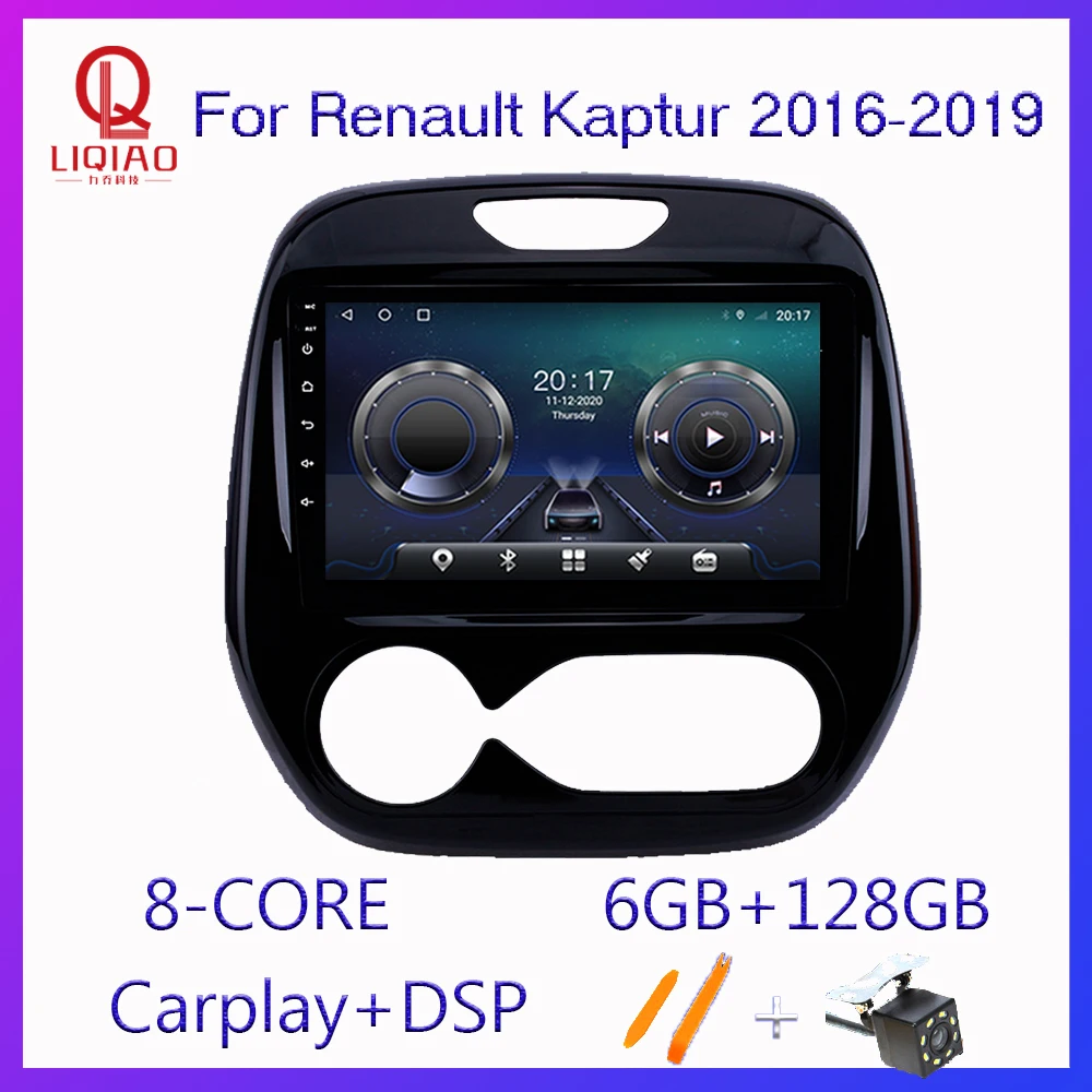 

Автомобильный мультимедийный DVD-плеер LIQIAO Carplay для Renault Captur Kaptur CLIO Samsung QM3 2011-2018 камера заднего вида DVR TMPS WIFI USB