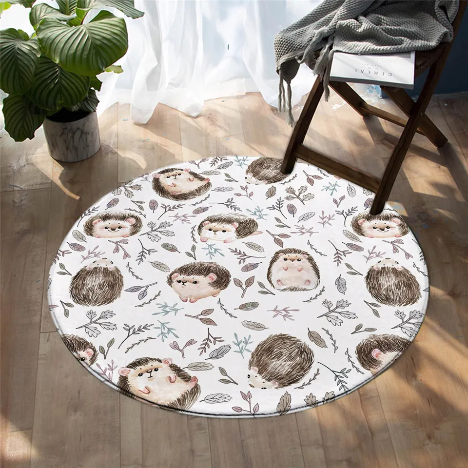 Постельные принадлежности ежик детский игровой коврик акварельный лист ковер