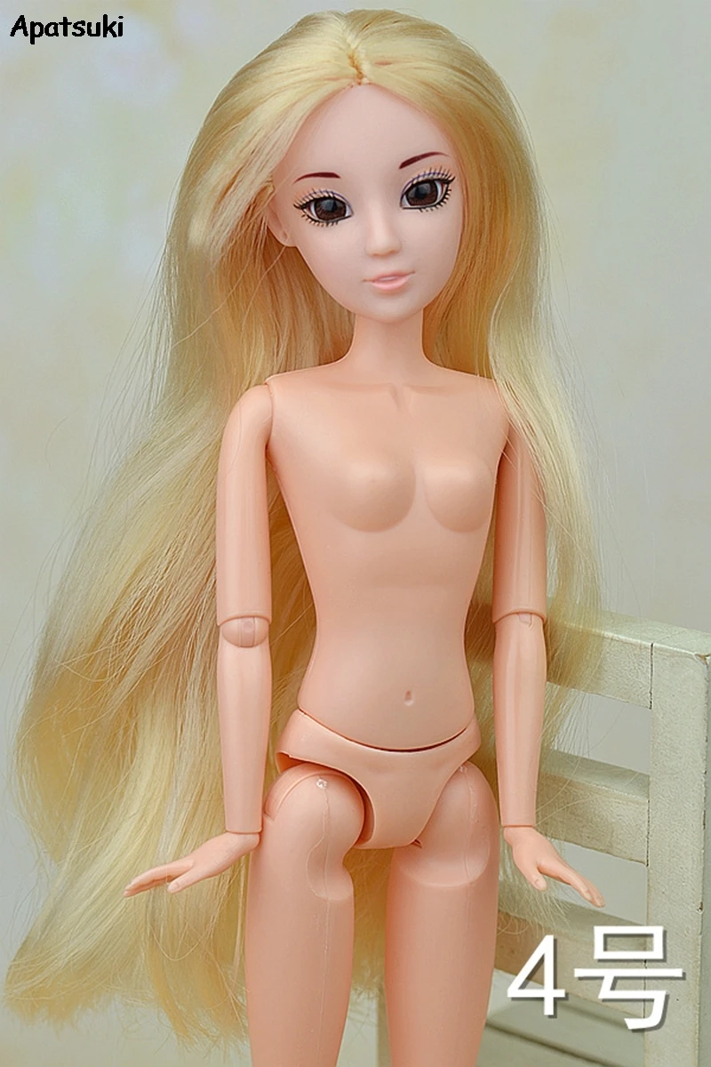 1pcs 12 Jointed Naked Body for 11.5&quot BJD Dolls Head with Golden Long Hair Make Up Doll 1/6 Accessories Kids Toy | Игрушки и хобби