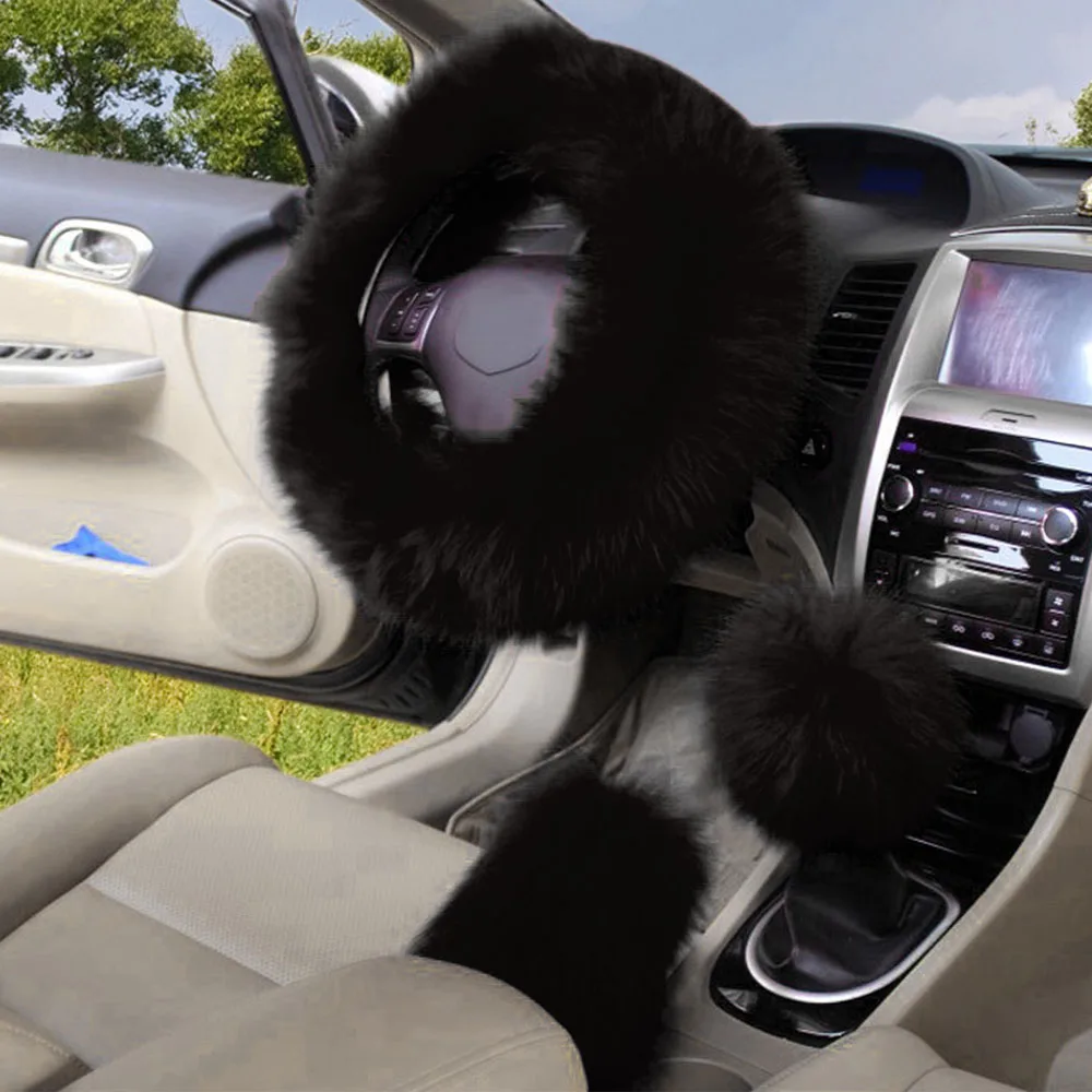 Зимнее длинное шерстяное Автомобильное рулевое колесо 3 шт./компл.|Чехлы на руль| |