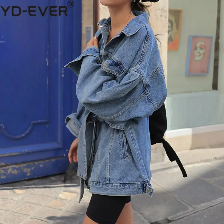 Новинка 2020 осенне-зимние женские джинсовые куртки верхняя одежда на шнуровке с