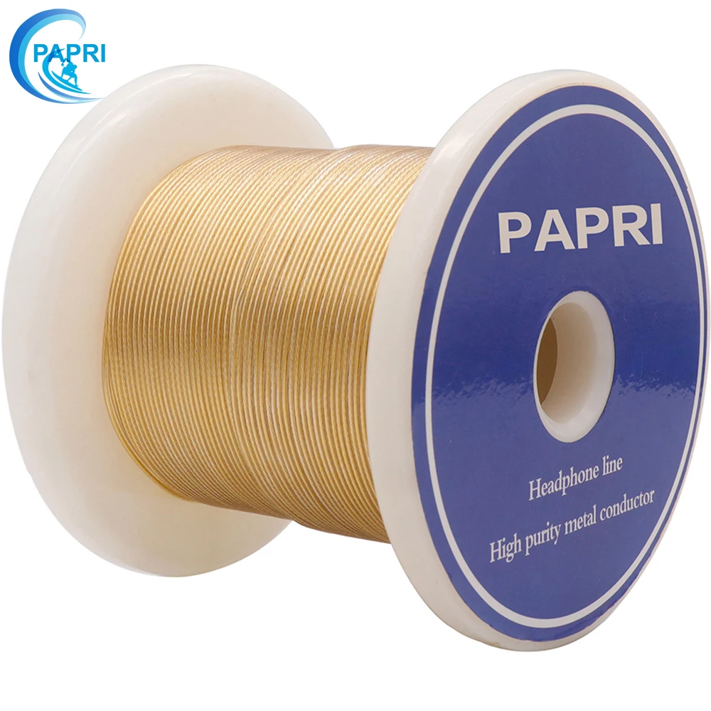

PAPRI Newest GR05 Headphone Cable DIY 4N OCC Silver +Gold Plated(3Mil.) DIY Hifi Audio Line For Upgrade Earphone Wire