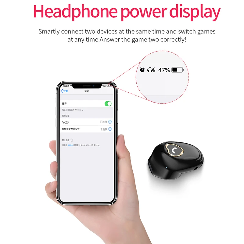 Беспроводные Bluetooth наушники Спортивная гарнитура стерео невидимые вкладыши с
