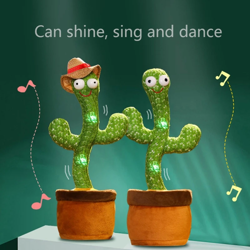 

Забавное 32 см электрическое танцевальное растение кактус плюшевая игрушка с музыкой для детей