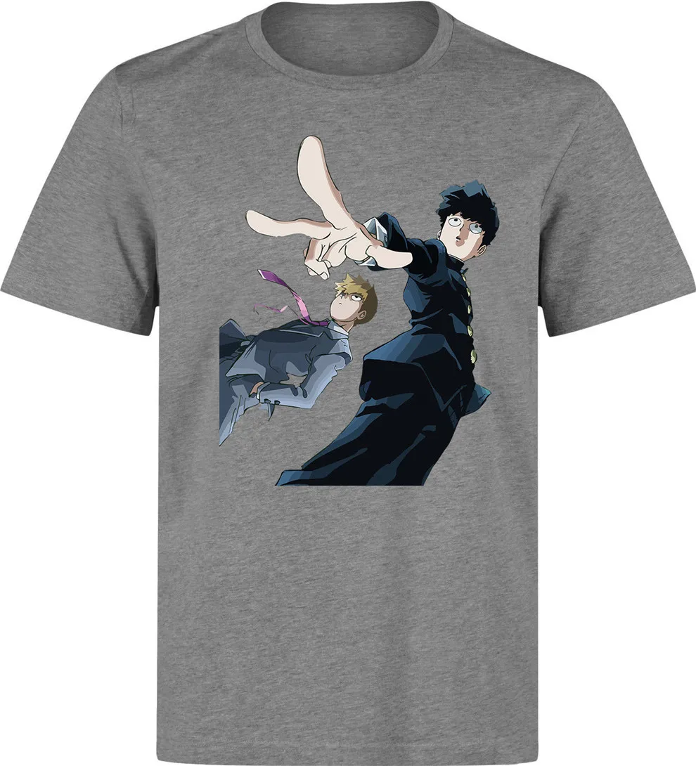 Mob Psycho 100 And Arataka Reigen Men'S (woman's Available) серая футболка свободного стиля|Мужские
