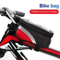 practical cycling front bag portable storage pouch waterproof cycling front bag bike frame bag front tube bag