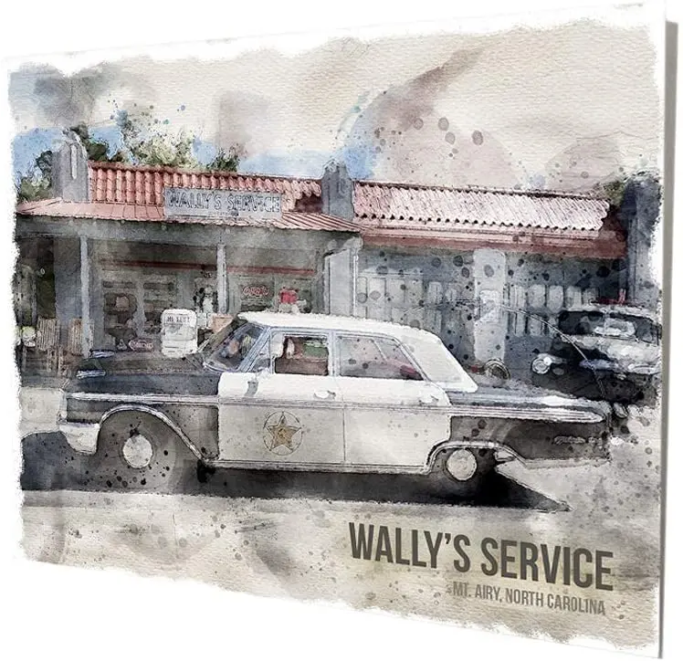 

Brotherhood Mayberry Mt Airy North Carolina Wally's Service Station Andy Griffith Sheriff's Department Vintage Style Metal Si