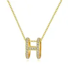 Роскошные ожерелья с подвесками из циркония для женщин, H-образные буквы, гипоаллергенное Брендовое ожерелье из нержавеющей стали, свадебные украшения 2021