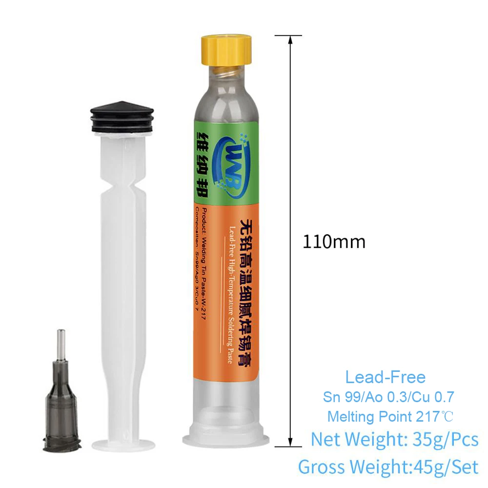 Шприц 10CC для пайки Оловянная паста бессвинцовый сварочный флюс 35 г крем iPhone