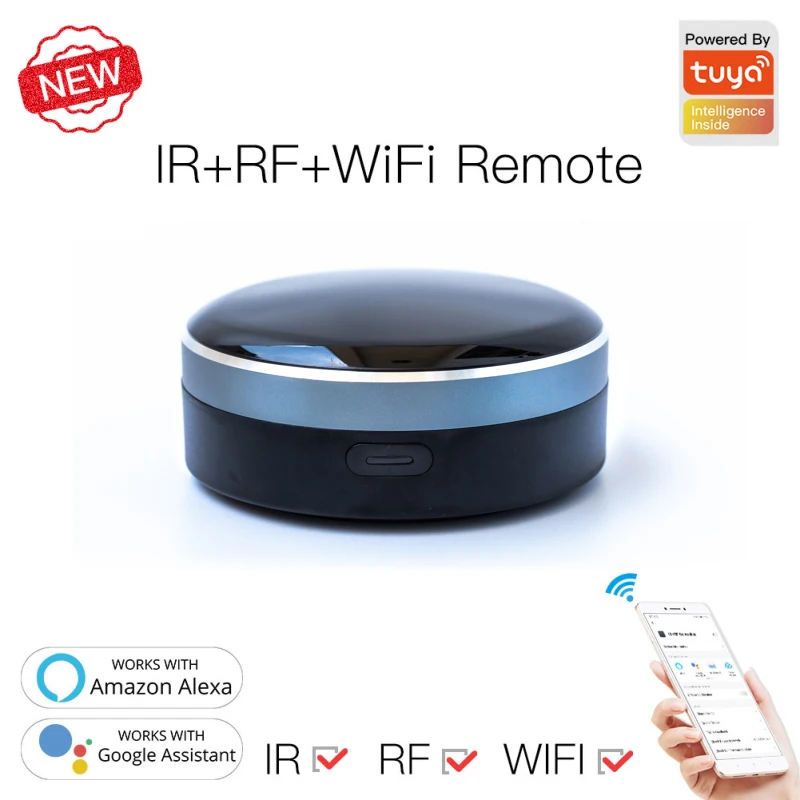 

Модуль Wi-Fi + Bluetooth Tuya Smart Home, радиочастота RF433, инфракрасный голосовой пульт дистанционного управления, универсальный пульт дистанционного уп...