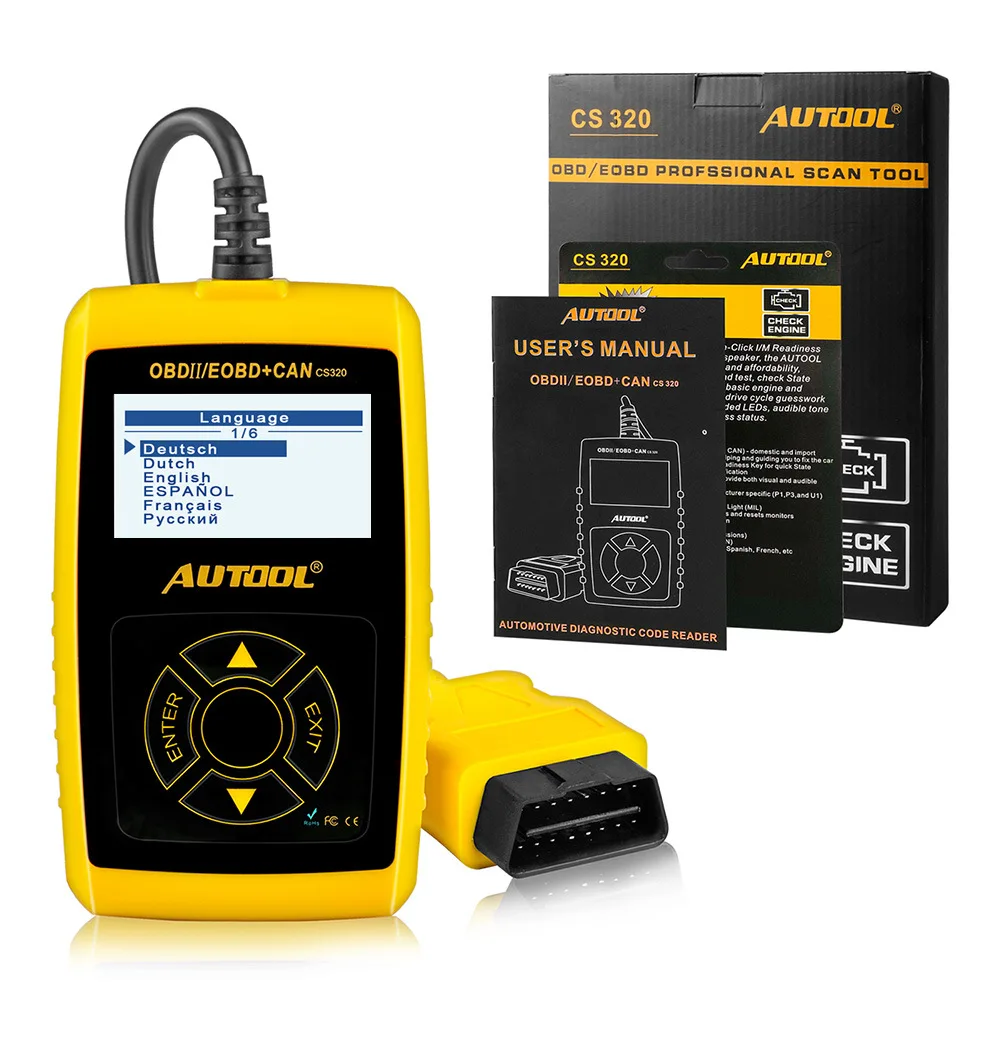 Автомобильный сканер AUTOOL CS320 OBD2 считыватель кодов OBD 2 II диагностический