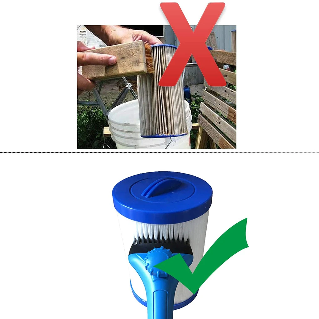 

Pool Filter Cleaning Brush Swimming Pool Handheld Plastic Cleaning Brush With US Hose Connector