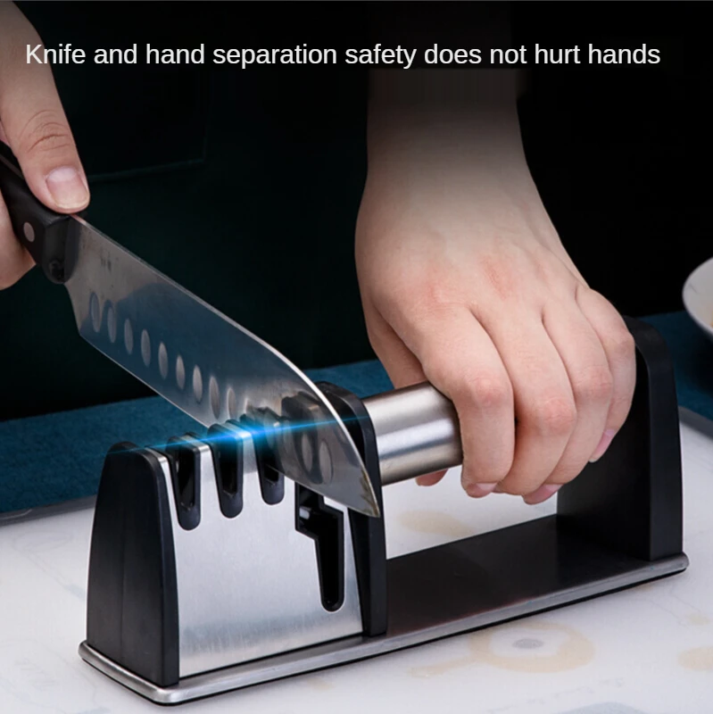 

Stainless Steel Sharpener for Knives Fast Manual Knife Grinder Multifunctional Four in One Kitchen Utensils Knife Sharpeners All