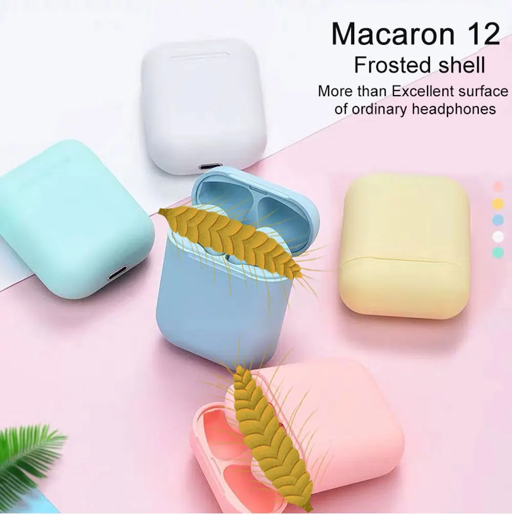 Оригинальные Macaron i12 TWS беспроводные наушники Bluetooth 5,0 наушники 12 сенсорные настоящие стерео наушники для андроида спортивные наушники для телефона