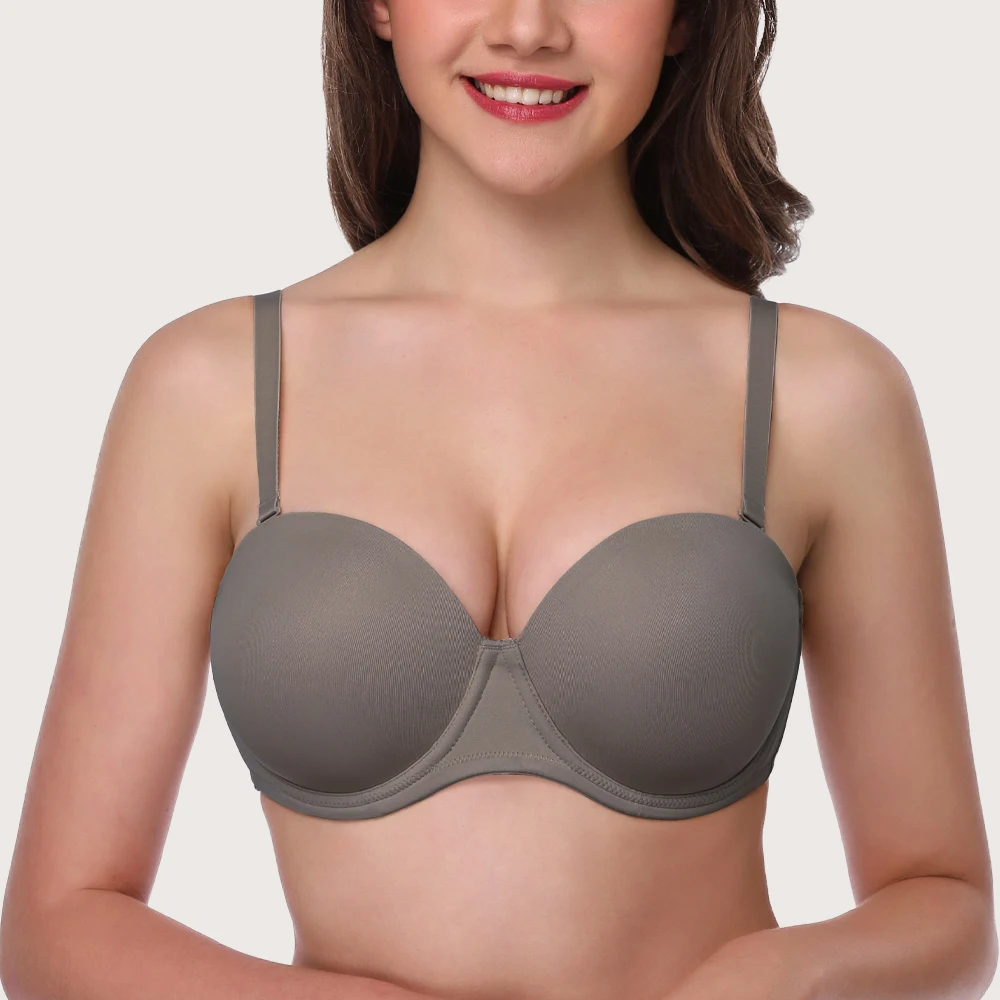 Women's Strapless Bra Sexy Underwear Lingerie Smooth Multiway Full Cup Non Slip Underwire Plus Size Red Carpet Push Up