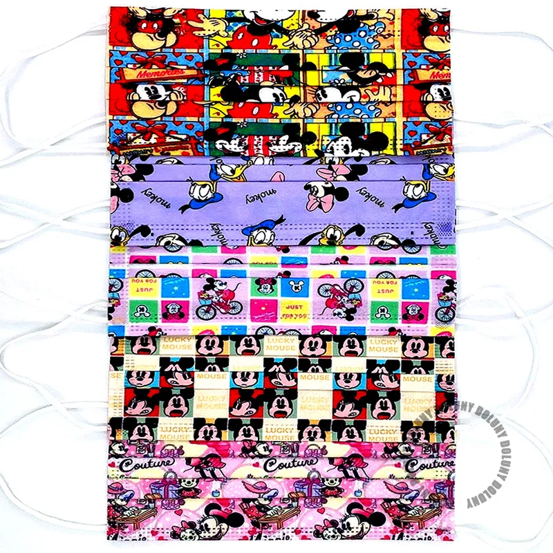 Милая одноразовая маска Микки и Минни для взрослых детей мультяшный Рисунок