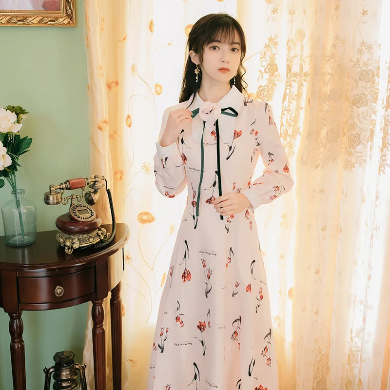 Новинка 2020 модная женская одежда платья с принтом винтажное платье | Женская