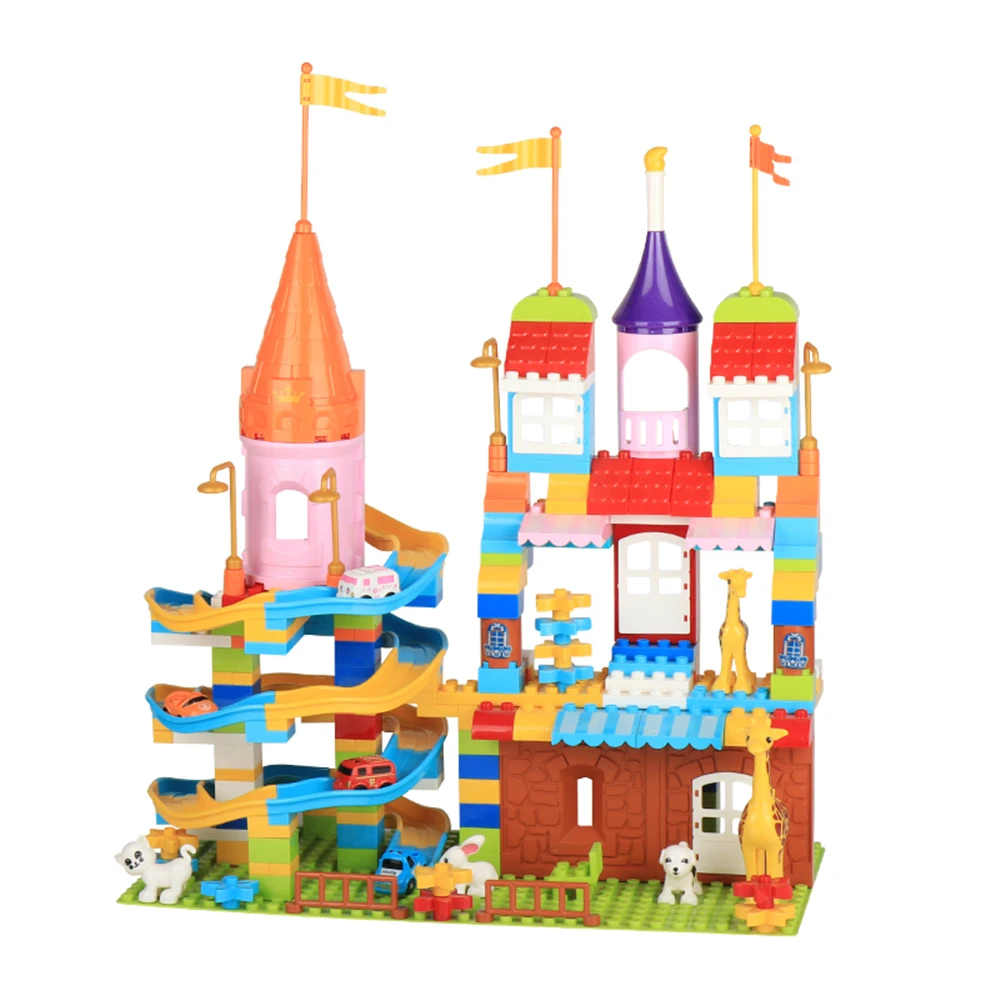 

235pcs Mini Castle Duploed Building Blocks Funnel Slide DIY Models Construction Toys Plastic Children's Educational Toys Gifts