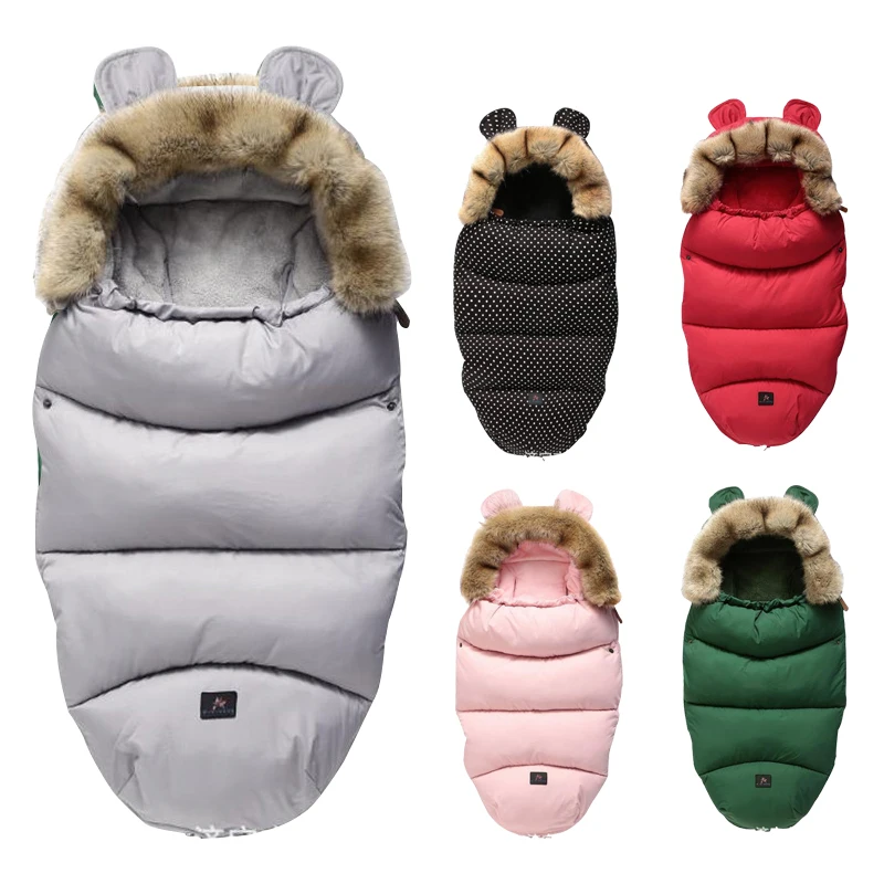 Зимний теплый мешок для коляски 100 см шерстяной спальный конверт новорожденного