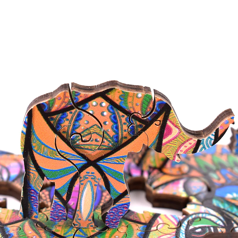 

Wooden Elephant 3D Puzzle For Adults Unique Cartoon Animal Puzzles Games Geometric Shape Jigsaw DIY Montessori Toy For Children