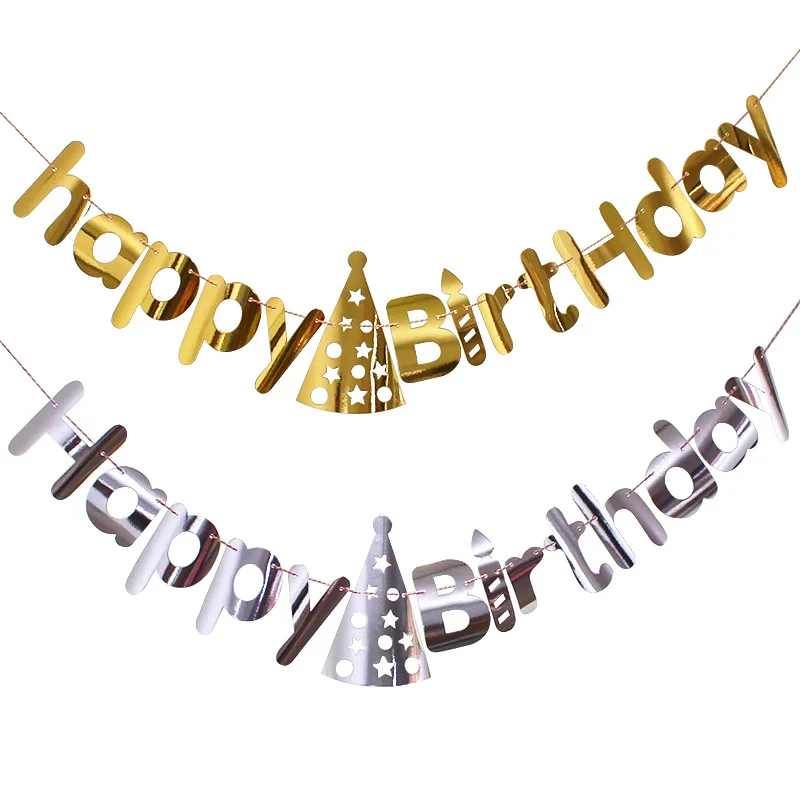 Блестящий Золотой баннер на день рождения для мальчиков и девочек украшение