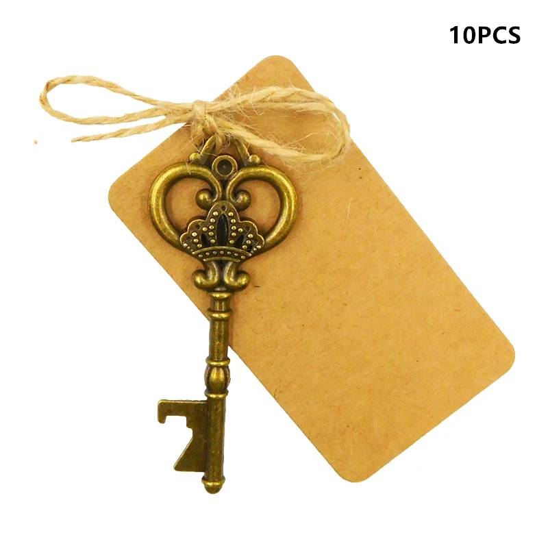 Открывалка для бутылок в форме ключа 10 шт./компл. ретро штопор свадебный подарок