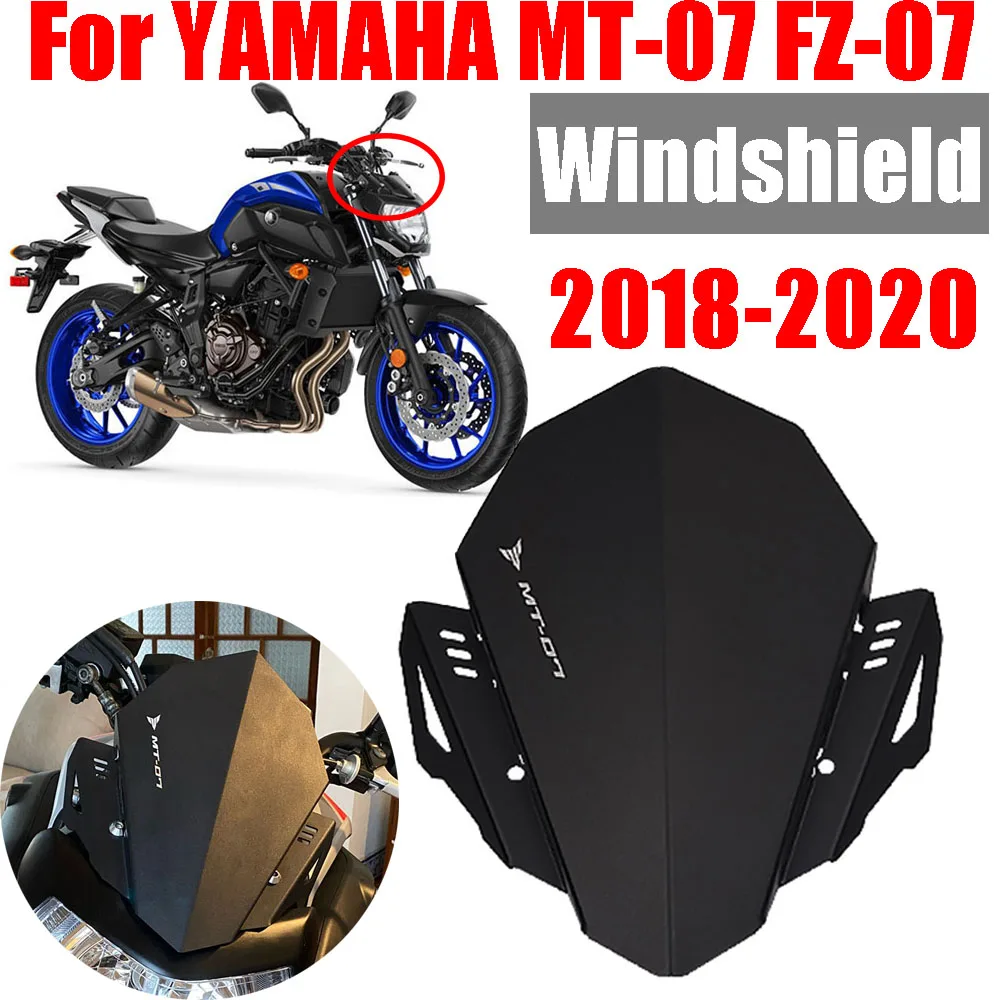 Windshield For YAMAHA MT07 MT-07 FZ-07 FZ07 2018 2019 2020 Accessories Motorcycle Windscreen Upper Cover Baffle Wind Deflector
