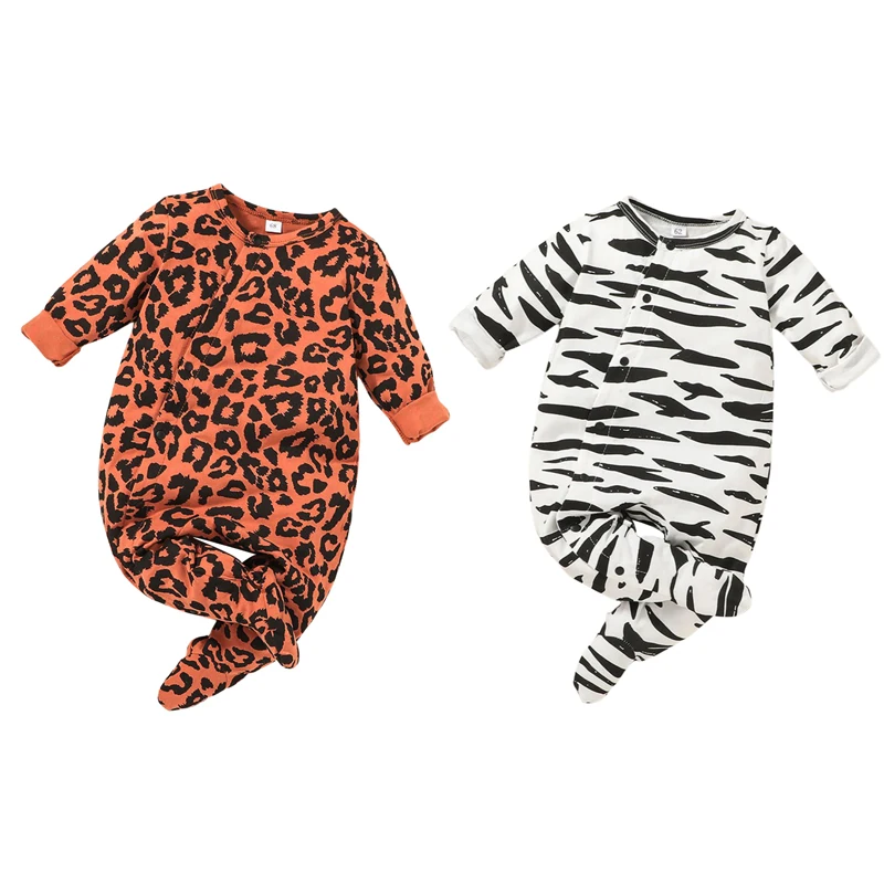 

Pudcoco 0-18M Romper Baby Girls Boys Long Sleeve Leopard Zebra Print Casual Fashion Jumpsuit Playsuit Leotard