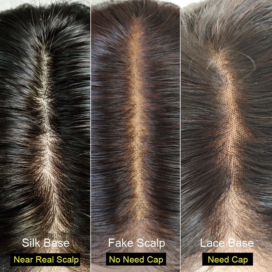 Прямые Парики Yaki из человеческих волос на шелковой основе предварительно