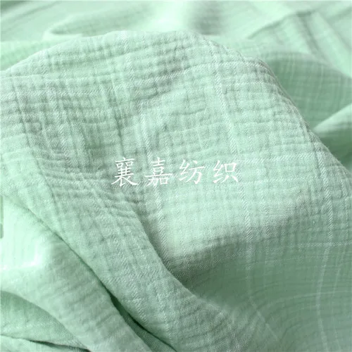 light green 145x50 см клетчатое хлопковое Креповое детское Двухслойное Марлевое одеяло, пижамная ткань - Цвет: light green